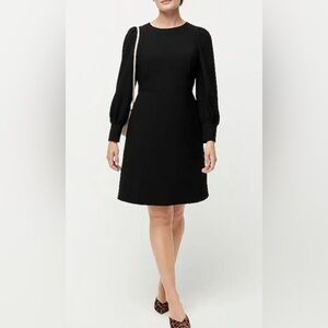 J.Crew long-sleeve dress in black. Size 0. The sleeves of this dress feature